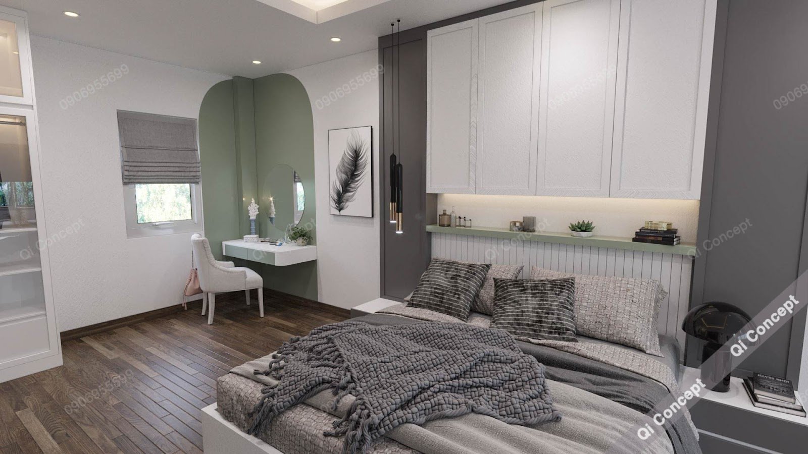 Khu vực bàn trang điểm vô cùng tinh tế