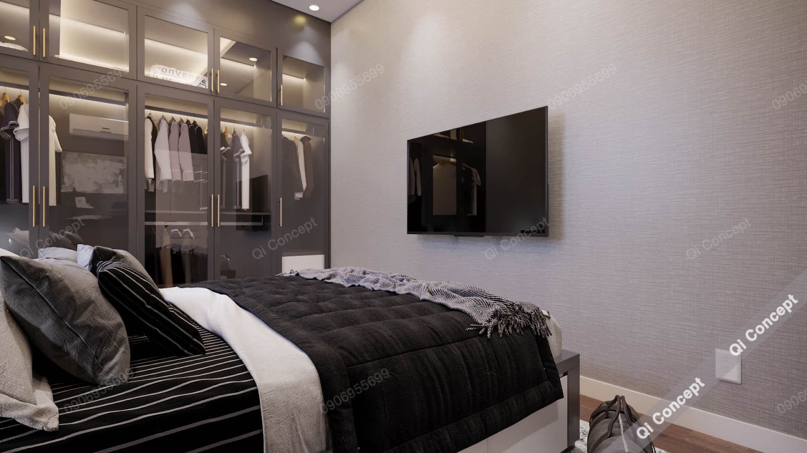 Gam màu xám - đen tạo cảm giác sang trọng nhưng không kém phần tinh tế