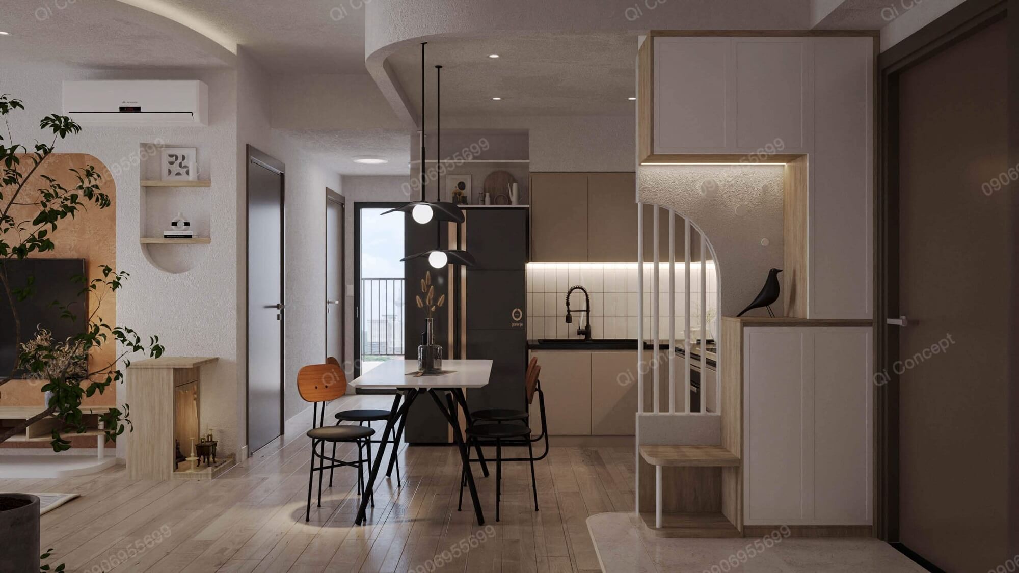 Không gian ăn uống của căn hộ West Gate 3pn