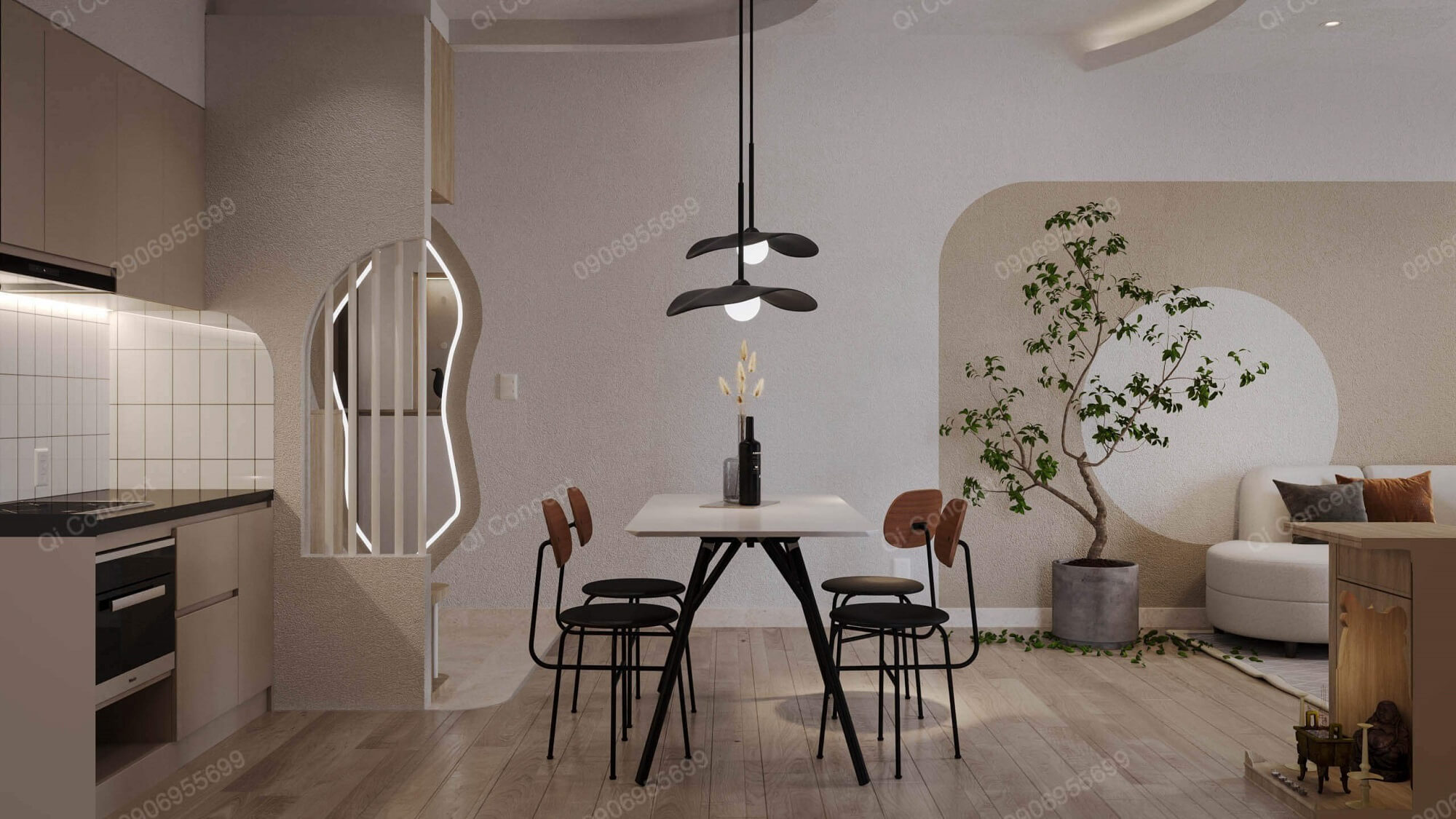 Không gian ăn uống của căn hộ West Gate 3pn