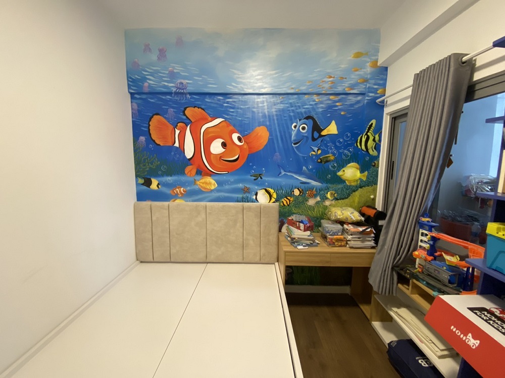 Ảnh thực tế thi công tại căn hộ Opal Garden do Qi Concept thực hiện