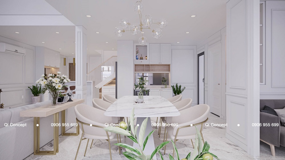 Bàn ăn lớn có thể tổ chức tốt những bữa tiệc tùng