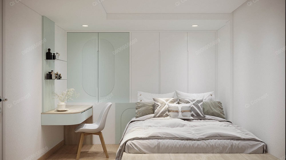 Góc nhìn chính diện của phòng ngủ master