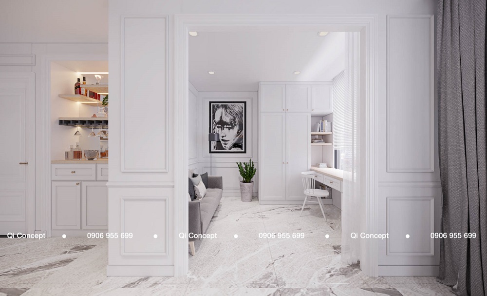 Quầy bar pha chế bên cạnh phòng làm việc, thư giãn