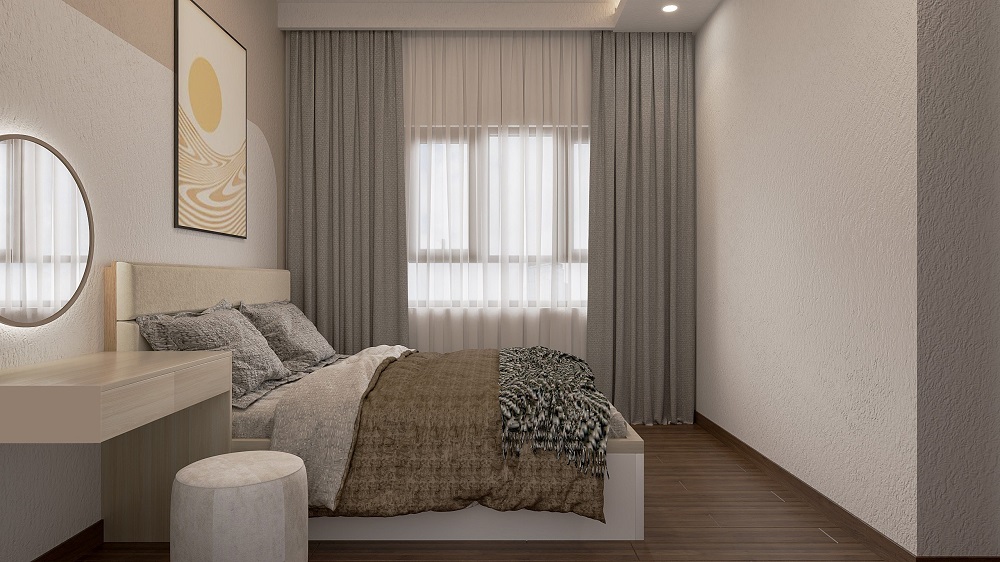 Rèm cửa chạm tràn luôn là sự lựa chọn hàng đầu đối với các căn phòng diện tích nhỏ