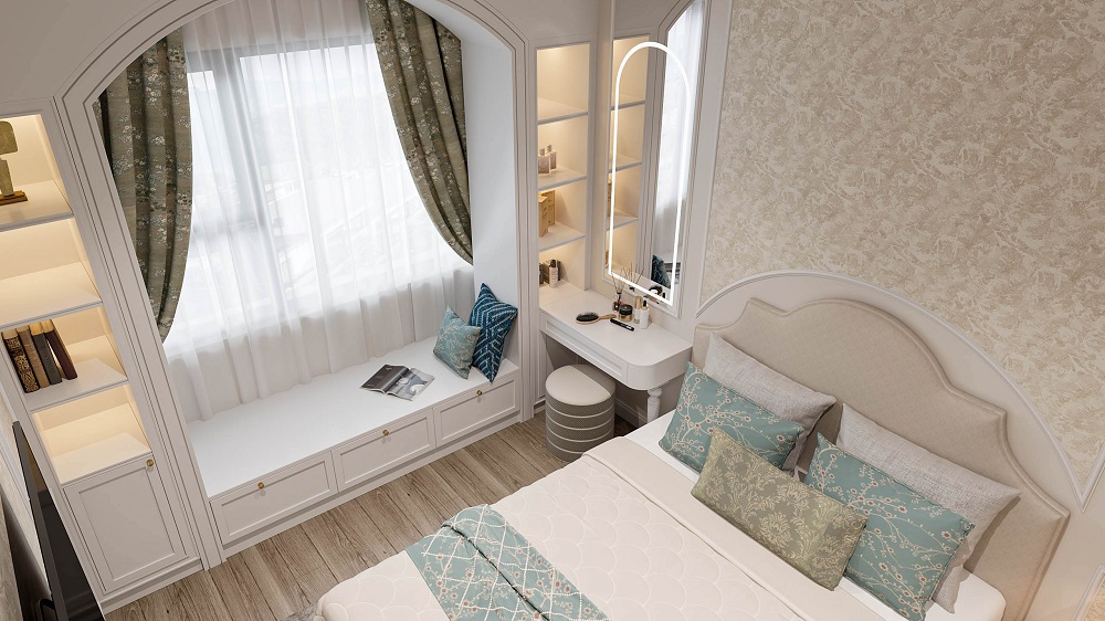 Hệ thống tủ đựng đồ đi đèn led hiện đại trung hòa giữa đồng quê và hiện đại