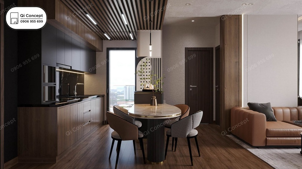 Khu vực bếp trong thiết kế căn hộ Dual Key Delasol Capitaland