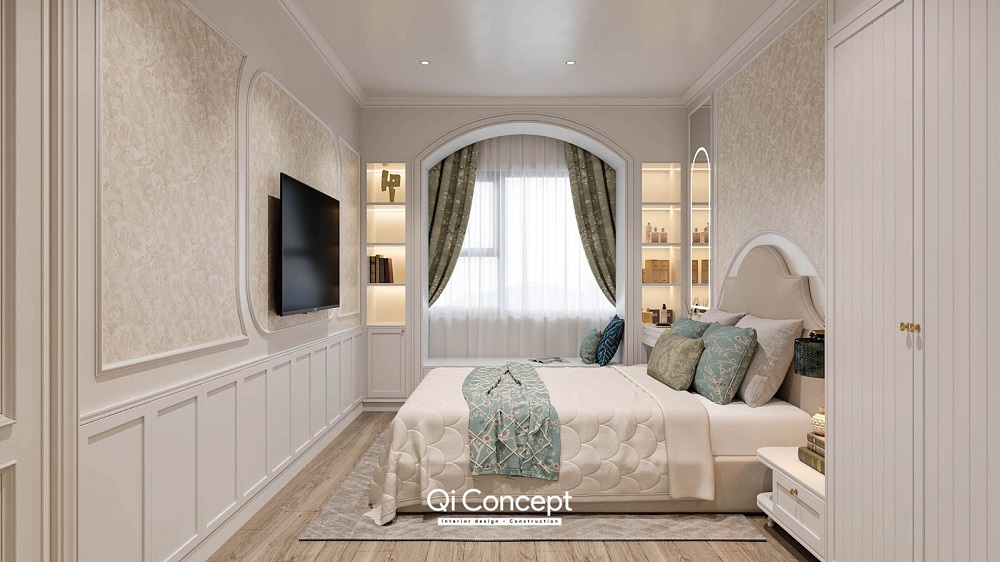 Mẫu thiết kế phòng ngủ căn hộ Trio Key Delasol quận 4