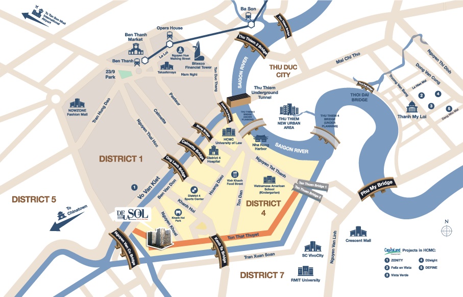 Vị trí đắc địa của dự án Delasol nằm trên đường Tôn Thất Thuyết