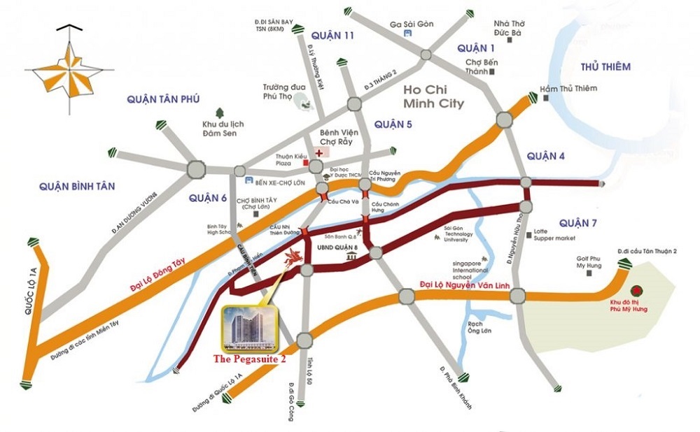 Vị trí đắc địa của dự án The Pegasuite 2