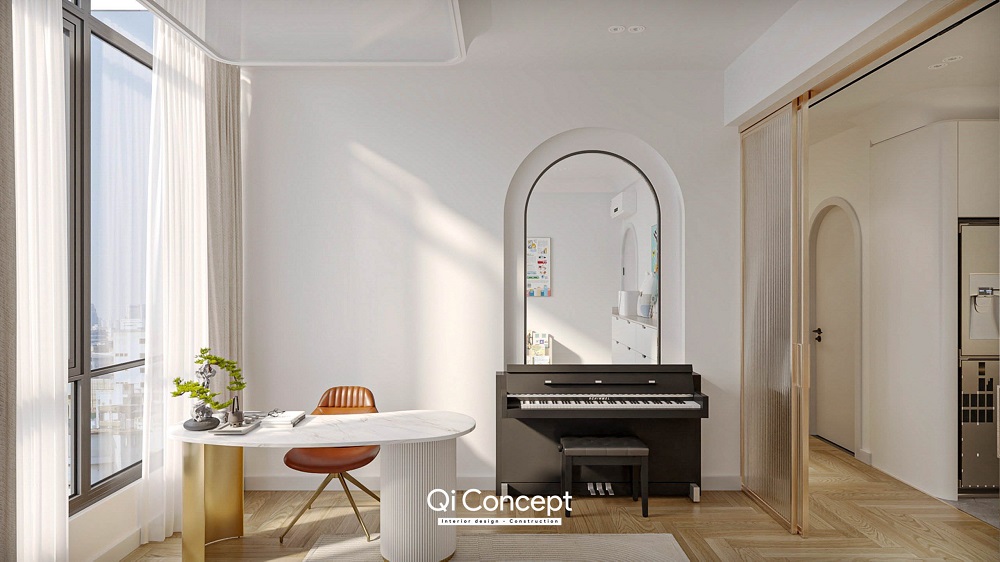 Phòng ngủ phụ được tận dụng như một phòng đa chức năng