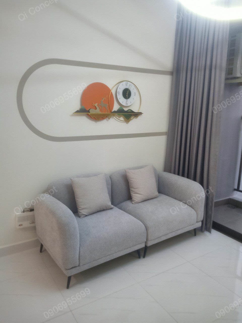 Ghế sofa nhỏ phù hợp với không gian 45m2 của căn hộ