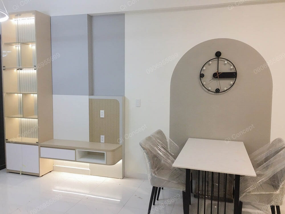 Phòng bếp và phòng khách thông nhau theo kỹ thuật “không gian mở”