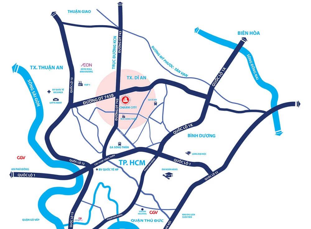 Đôi nét về vị trí đắc địa của dự án Charm Diamond City