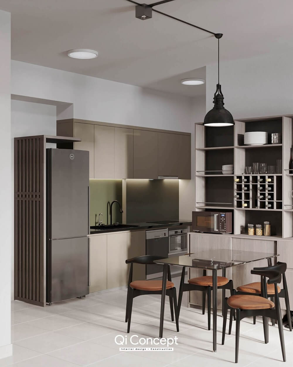 Không gian bếp đơn giản, cá tính