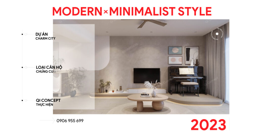 Mẫu thiết kế nội thất căn hộ 2 Ngủ Charm Sapphire