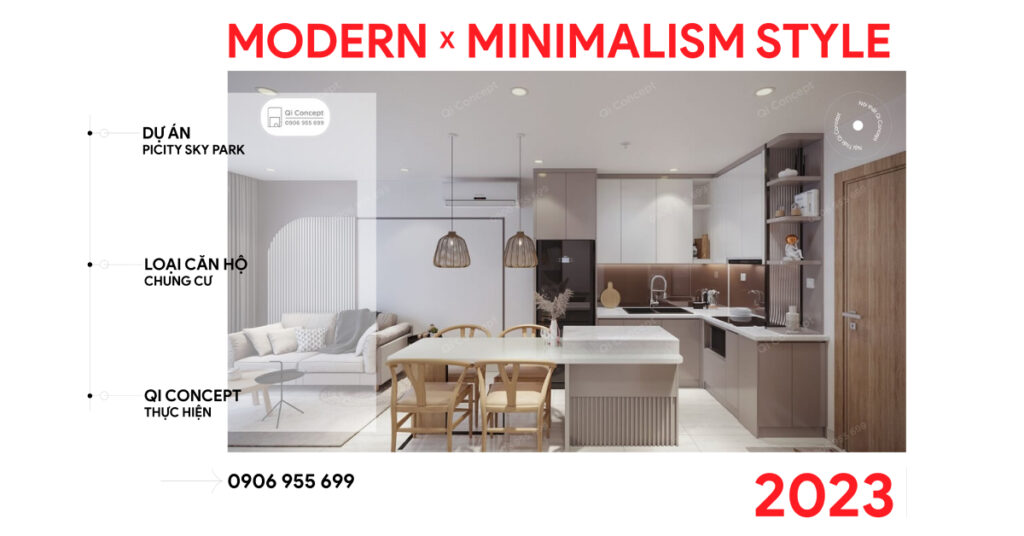 thiết kế nội thất căn hộ 1+1 picity sky park