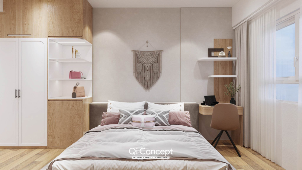 Thiết kế nội thất phòng ngủ căn hộ Charm Sapphire