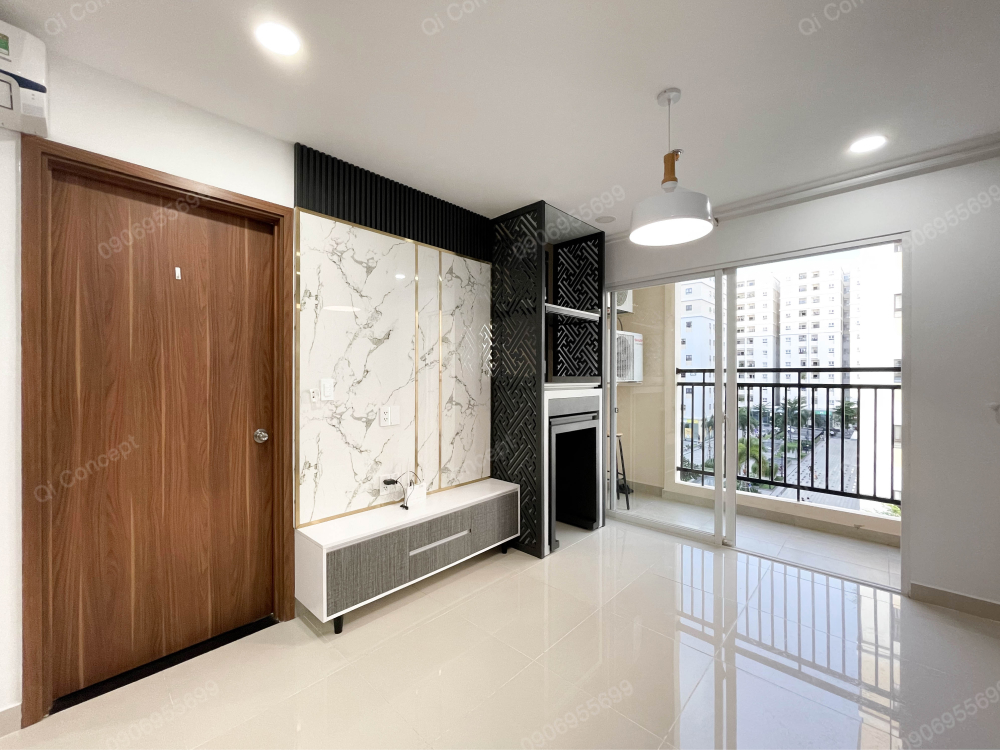 Thực tế thi công phòng khách căn hộ The Antonia