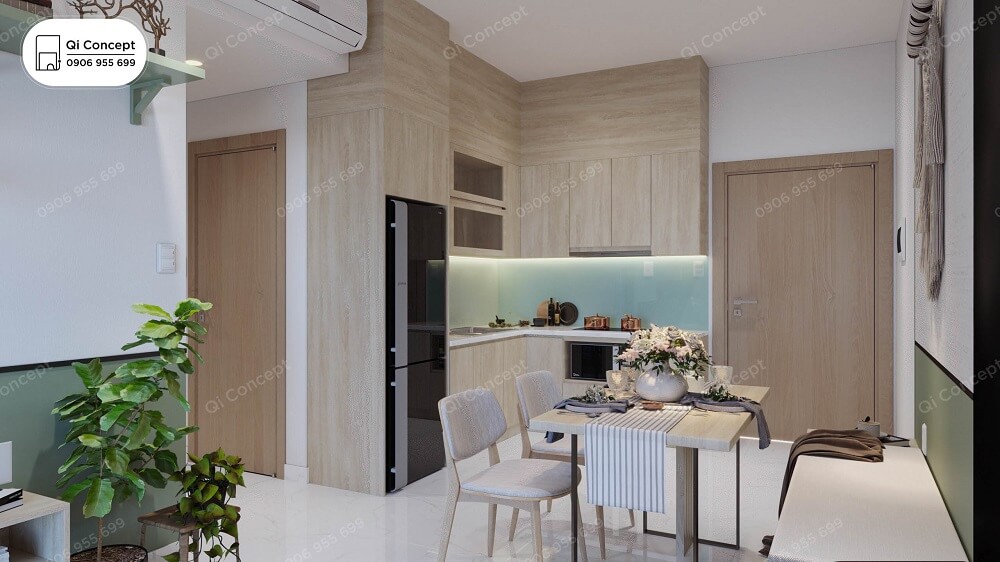 Hệ bếp chữ L đáp ứng công năng sử dụng cho các bà nội trợ