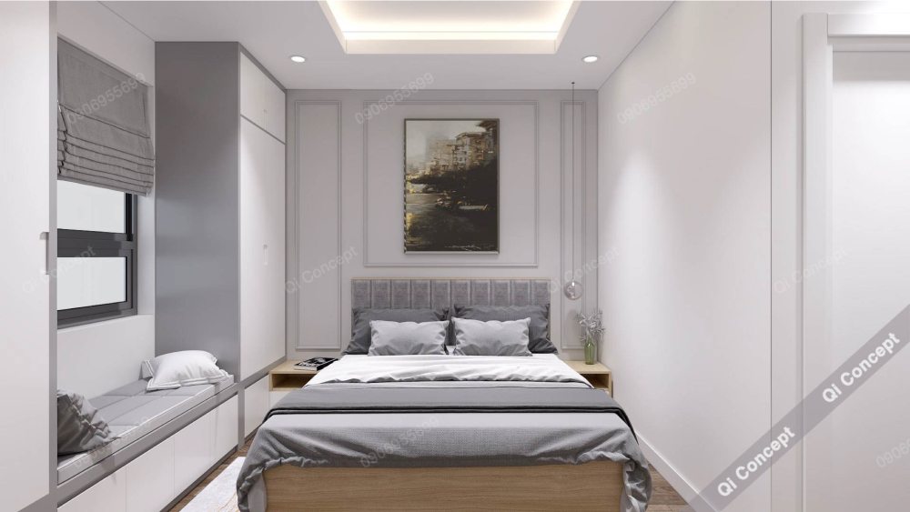 Nội thất phòng ngủ master trong căn 2 ngủ The Beverly Vinhomes