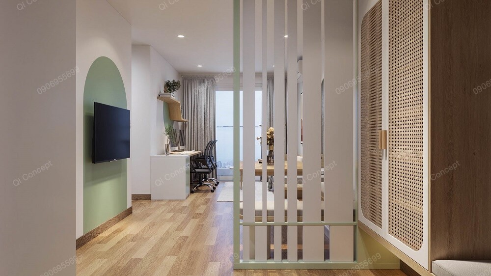 Tác dụng của vách ngăn giúp phân chia hai khu vực tạo sự riêng tư