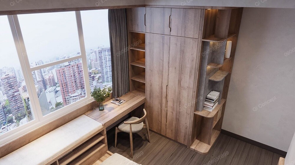 View phòng ngủ khi nhìn từ trên cao xuống