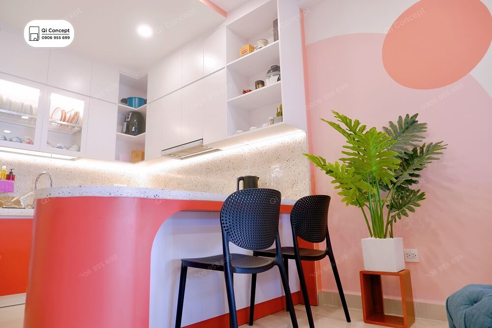 Thiết kế tủ bếp trên - dưới sang trọng, tăng khả năng lưu trữ cho gia chủ