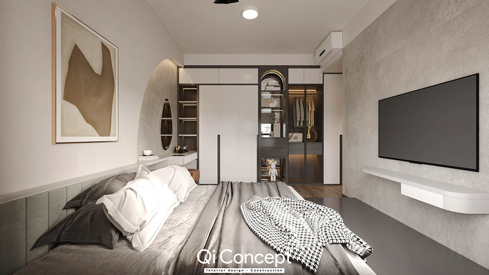 Thiết kế phòng ngủ căn hộ Akari Neo phù hợp với người thích yên tĩnh, thoải mái