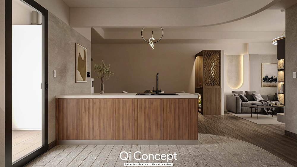 Bố trí nội thất hợp lý, giúp cho việc nấu nướng trở nên thuận tiện hơn