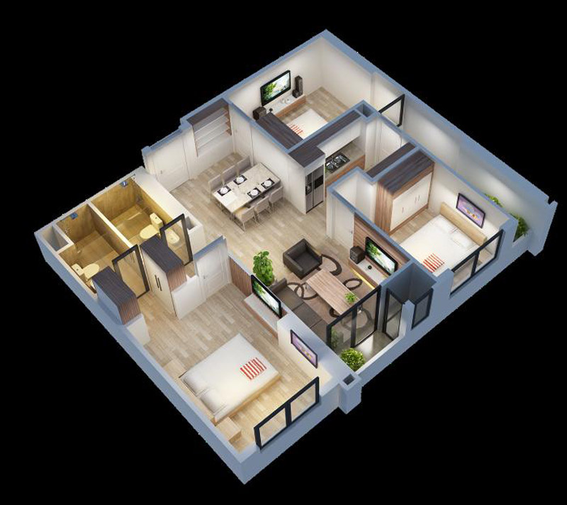 hinh-cat-3d-thiet-ke-noi-that-can-ho-80m2-3-phong-ngu-5
