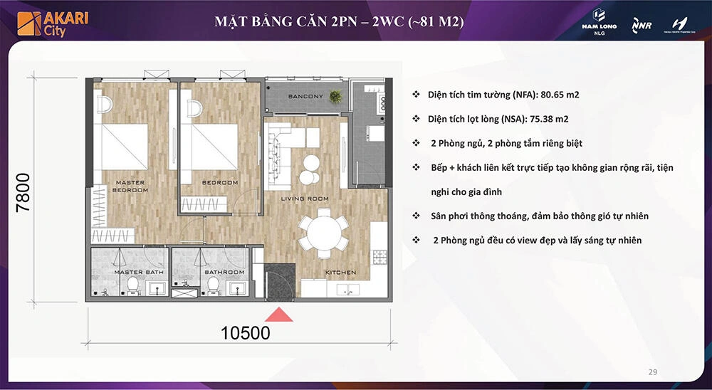 Mặt bằng điển hình căn 80m2