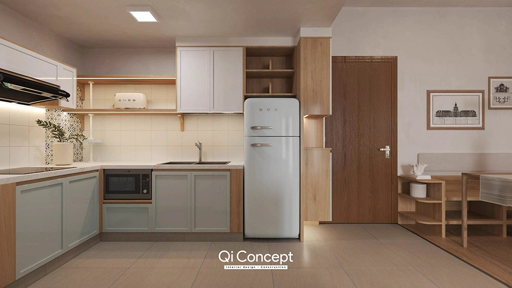 Thiết kế nội thất phòng bếp - ăn chung cư Lavita