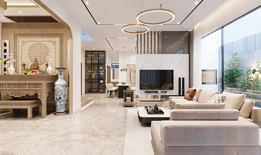 Phòng Thờ Kết Hợp Phòng Khách: 10+ Mẫu đẹp & Lưu ý Vàng