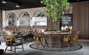 Thiết kế nội thất nhà hàng không gian mở