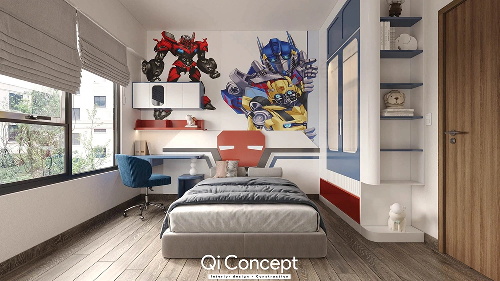 Mẫu thiết kế phòng ngủ cho bé căn hộ chung cư 4 PN