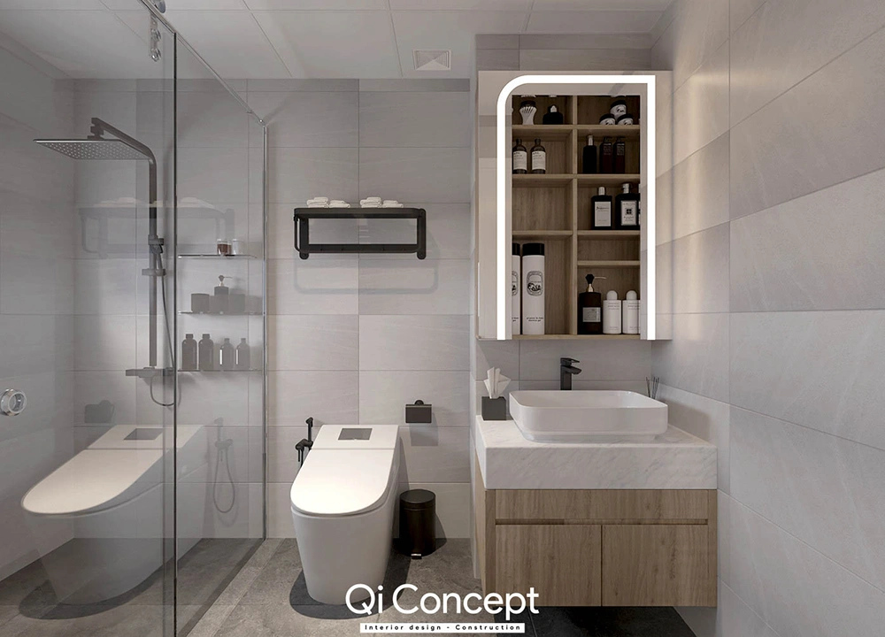 Mẫu thiết kế phòng tắm chung cư 4 phòng ngủ