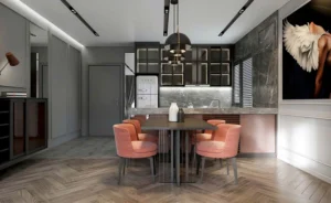 Thiết kế nội thất phòng bếp - ăn cho căn hộ 65m2