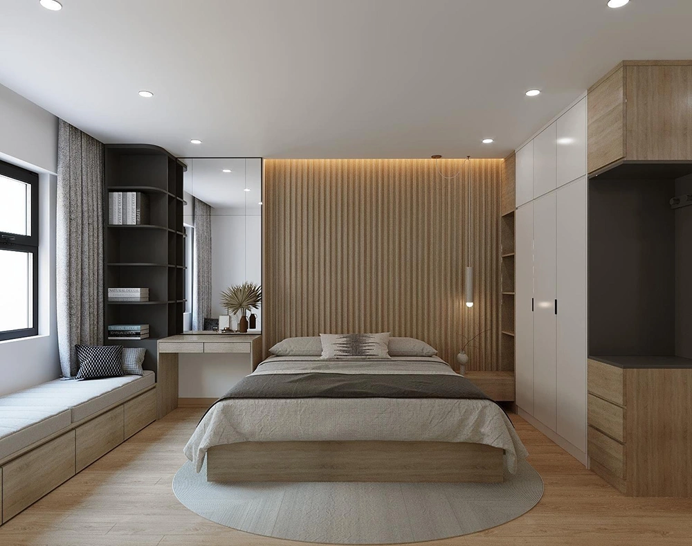Nội thất phòng ngủ Master căn hộ 68m2.