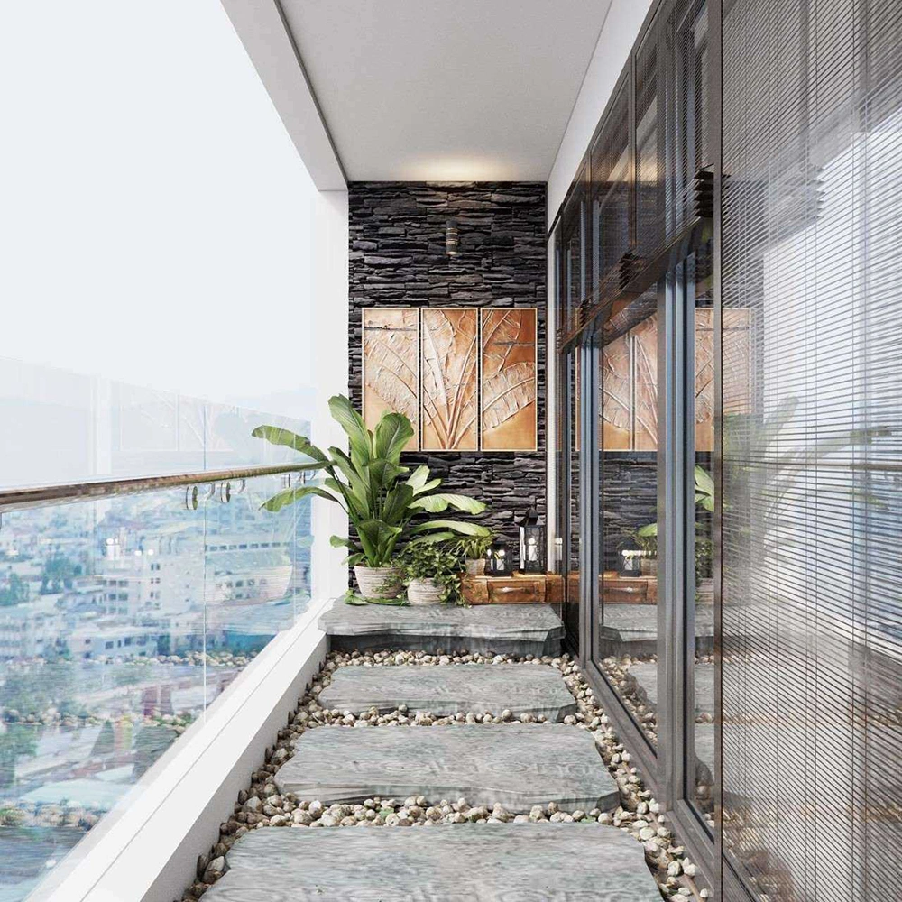 Thiết kế tiểu cảnh ban công chung cư.