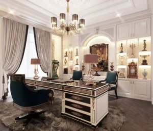 Sử dụng màu nhấn vàng đồng, bạc