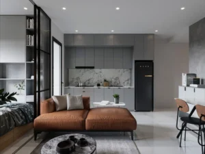 Thiết Kế Phòng Khách Liền Phòng Ngủ Hiện Đại, Tối Ưu Diện Tích