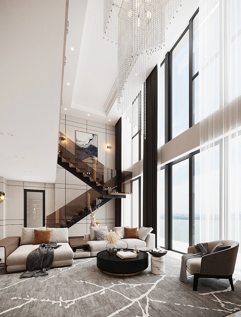 Một số mẫu thiết kế phòng khách thông tầng đẹp mê ly 2025