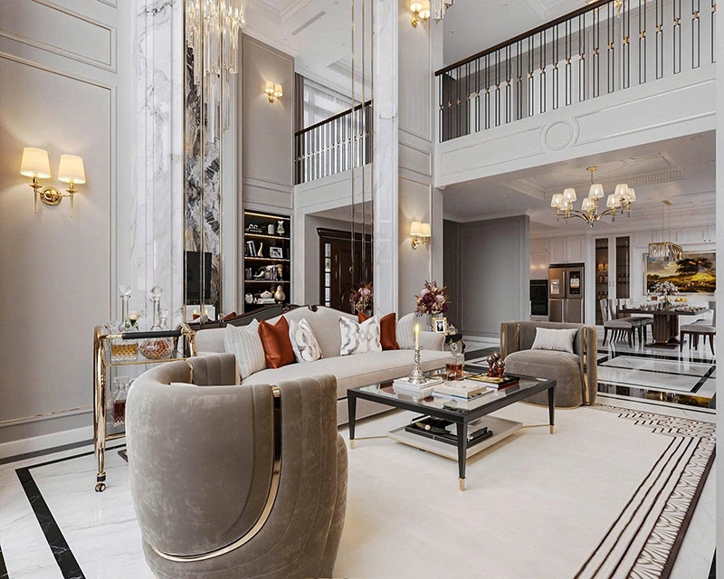 Mẫu phòng khách phong cách Tân Cổ điển