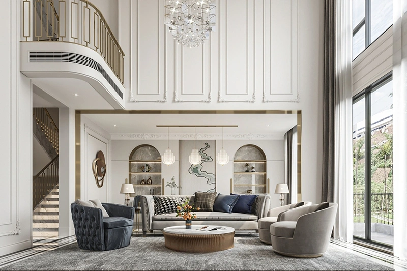 Mẫu phòng khách phong cách Tân Cổ điển