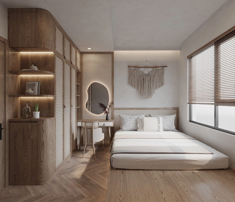 Mẫu phòng ngủ nhà ống 4m đơn giản và thoải mái