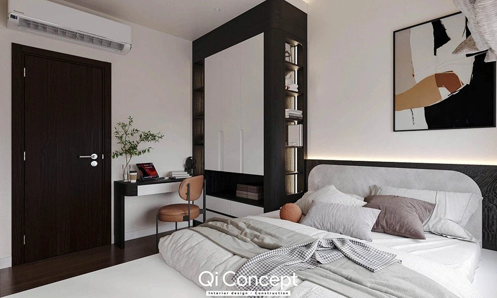 Mẫu phòng ngủ nhà ống 4m phong cách hiện đại tiện nghi