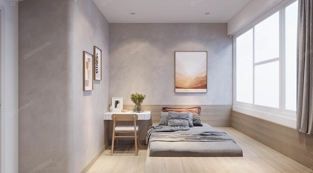 Mẫu thiết kế phòng ngủ chung cư Sky Garden