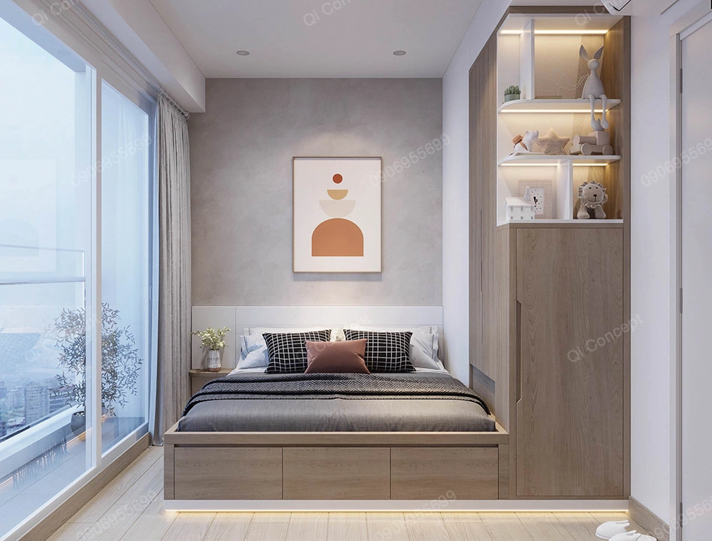 Mẫu thiết kế phòng ngủ chung cư Sky Garden