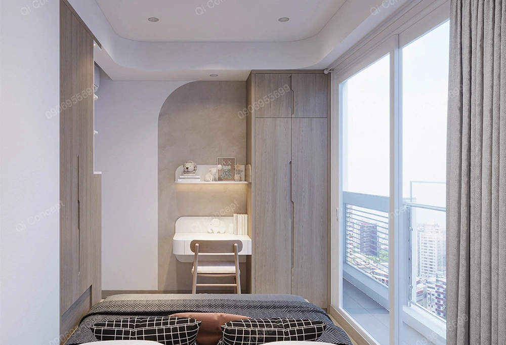 Mẫu thiết kế phòng ngủ chung cư Sky Garden